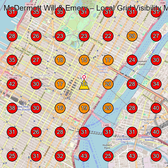 McDermott Will & Emery GeoGrid visibility map for Law Firm in New York